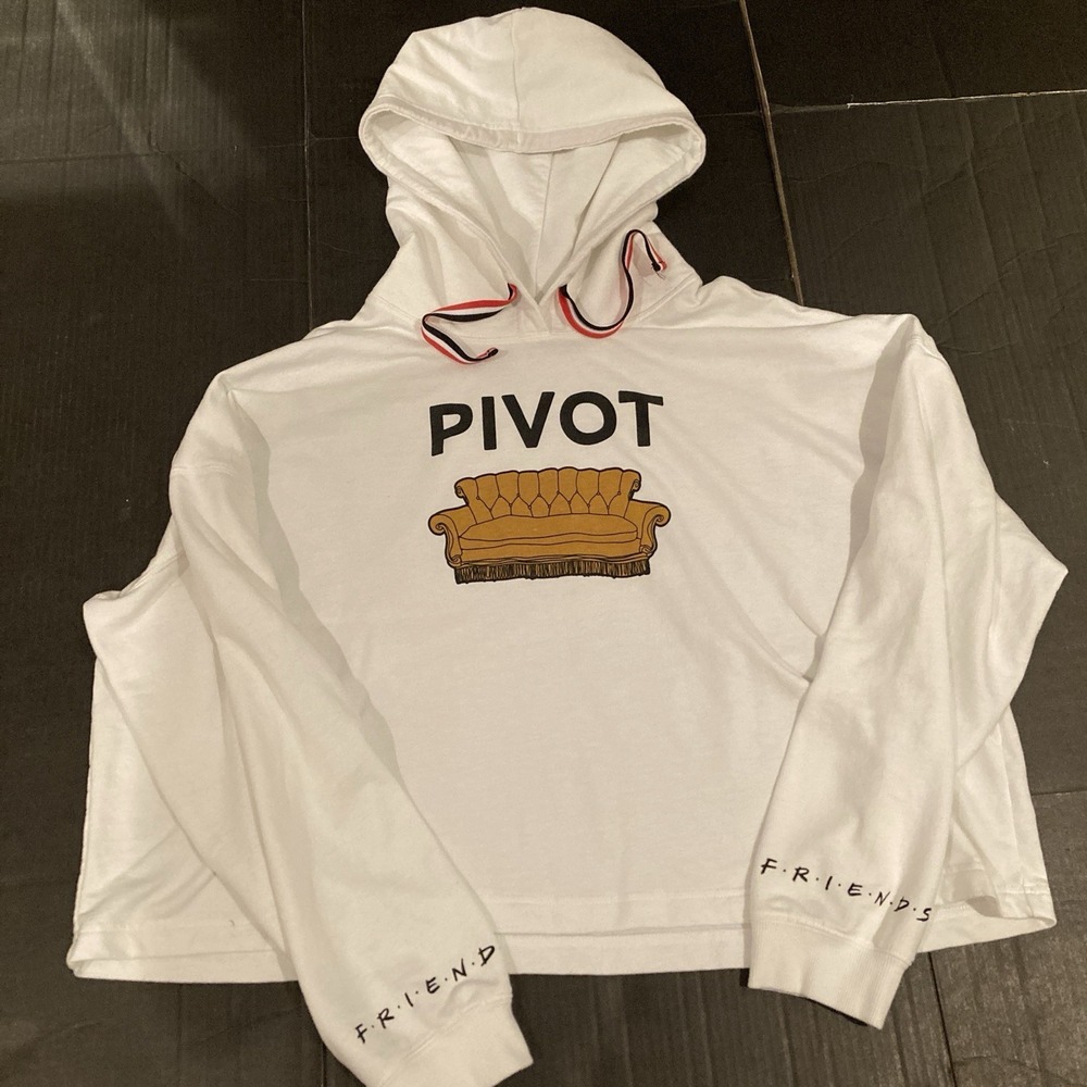 Friends Hoodie Women's XXL "Pivot" Sofa Couch Crop Sweatshirt
